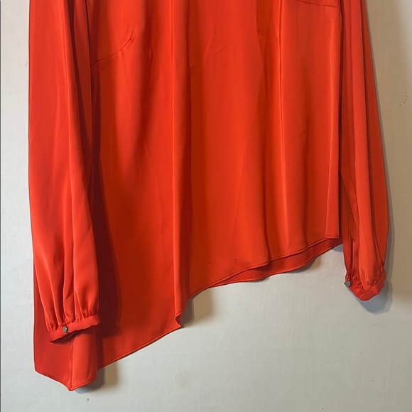 Rachel Roy Women's Asymmetrical Top Shirt Blouse Red Long Sleeves Size XXL - Picture 3 of 9